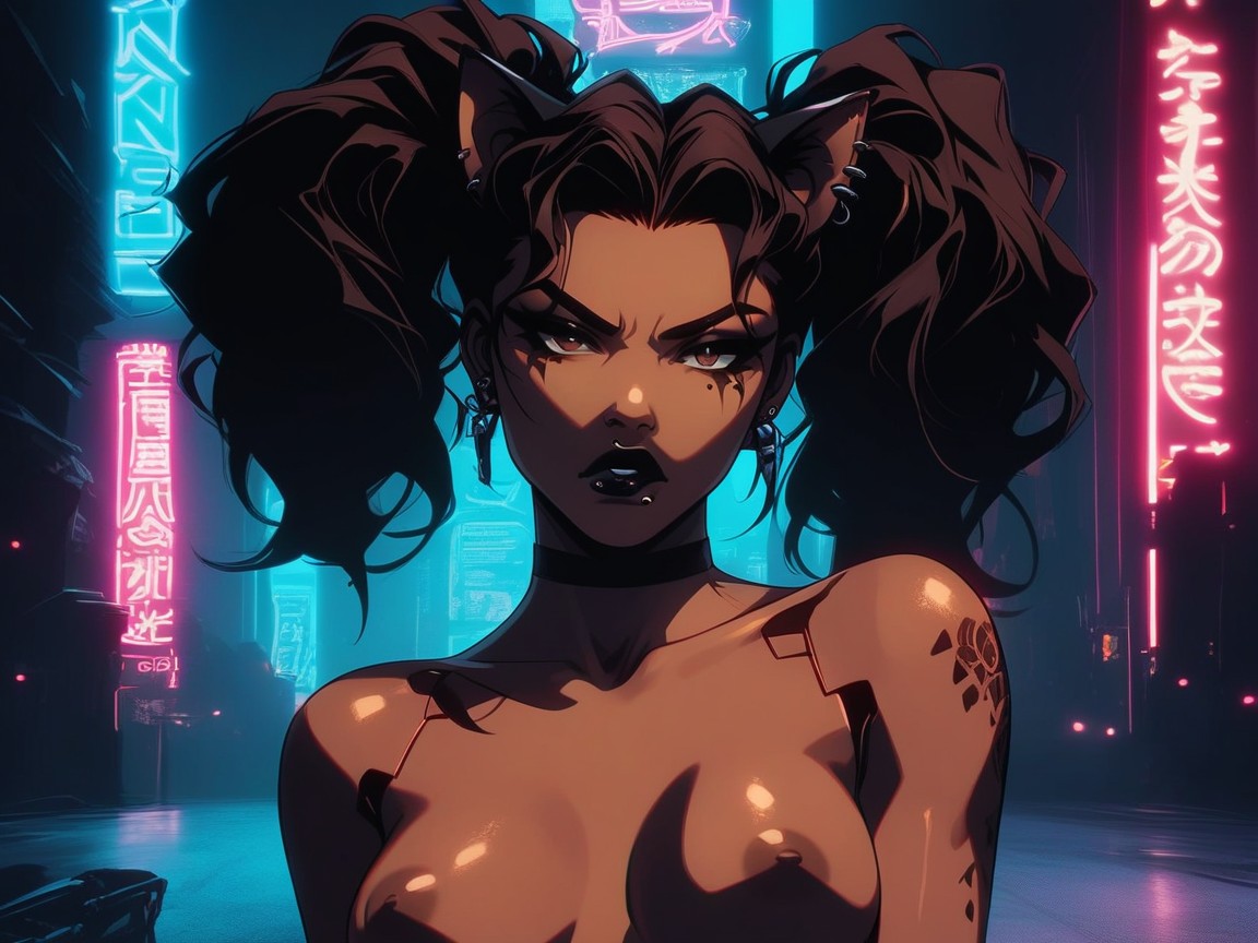 Hips Wider Than Shoulders, Neon Leopard Tail, Apartment Background Latina AI Porn