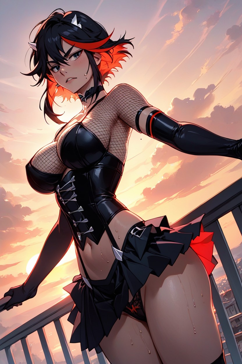 Ryuko Matoi, Wearing Choker, Long GlovesPorno IA Furry