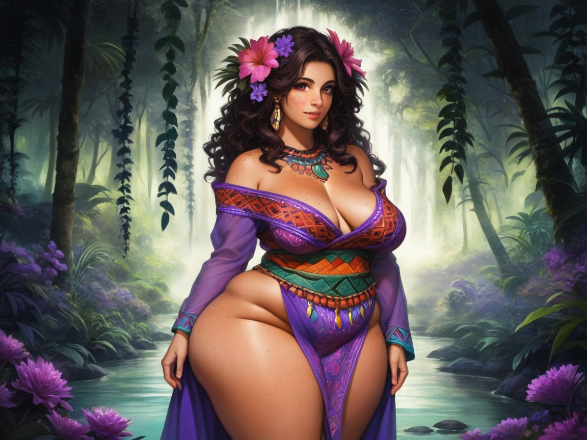 Thick Ass Cheeks, Tan Skin, Freckles On Breasts AI Porn
