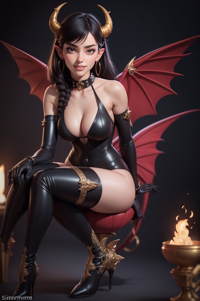 Earrings, Smile, Breasts Porno IA Hentai