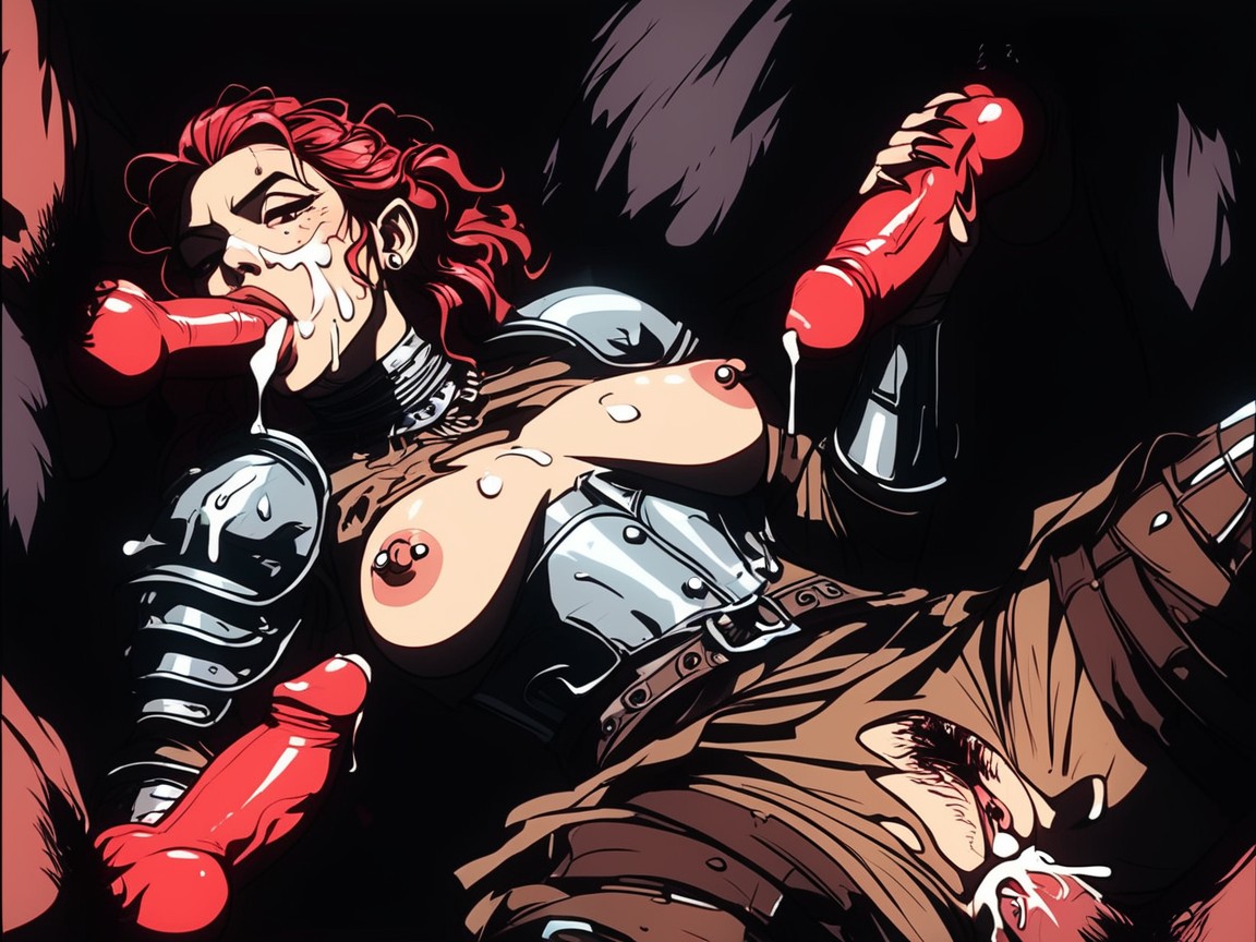 Large, High Detail, Red Penis AI Porn