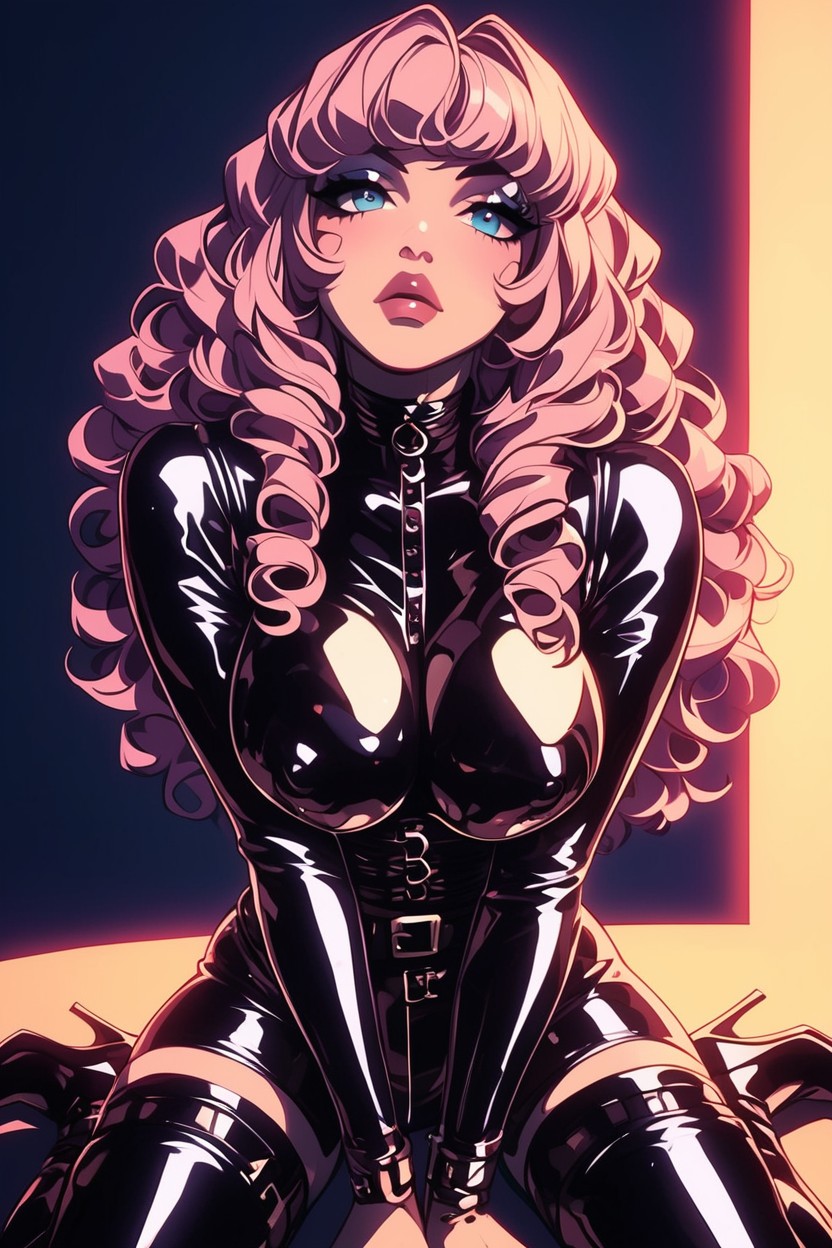 Hot Blue Eyes, While Pushing Her Hair Back With Her Left Hand, Android Porno IA Hentai