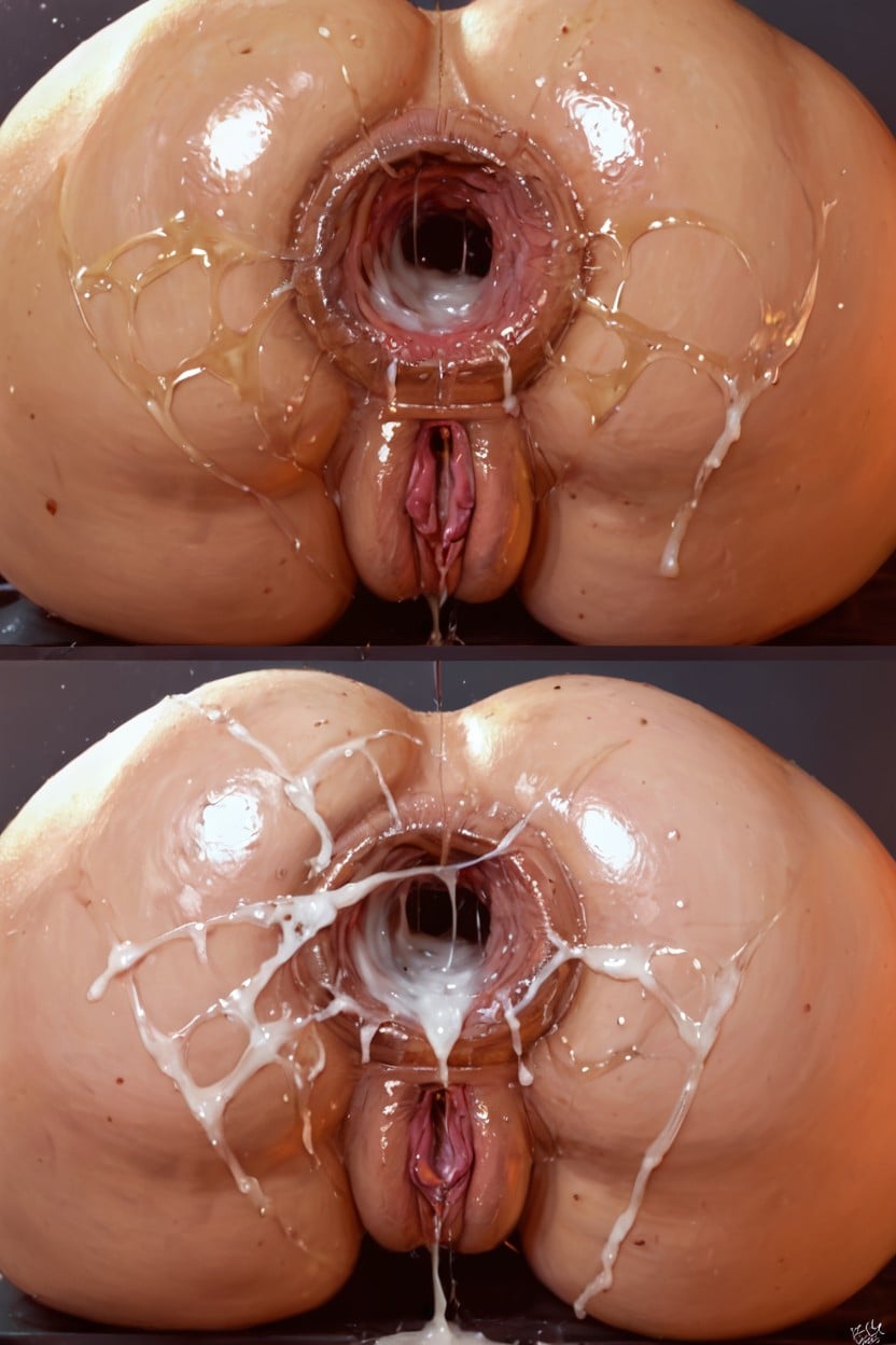 Loosest Asshole, Cum Pouring From Asshole, No Pube S AI Porn