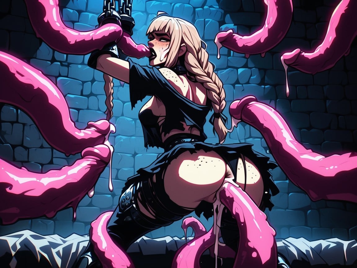Torn Clothes, Blonde Hair, Medieval AI Porn