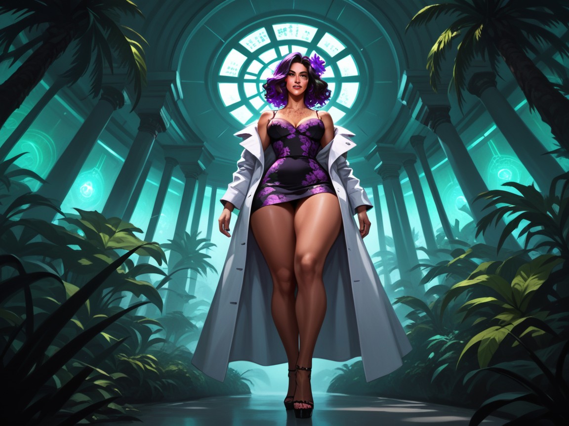 Grüne Augen, Chest And Hips Proportionate, Ganzkörper Hentai KI Porno