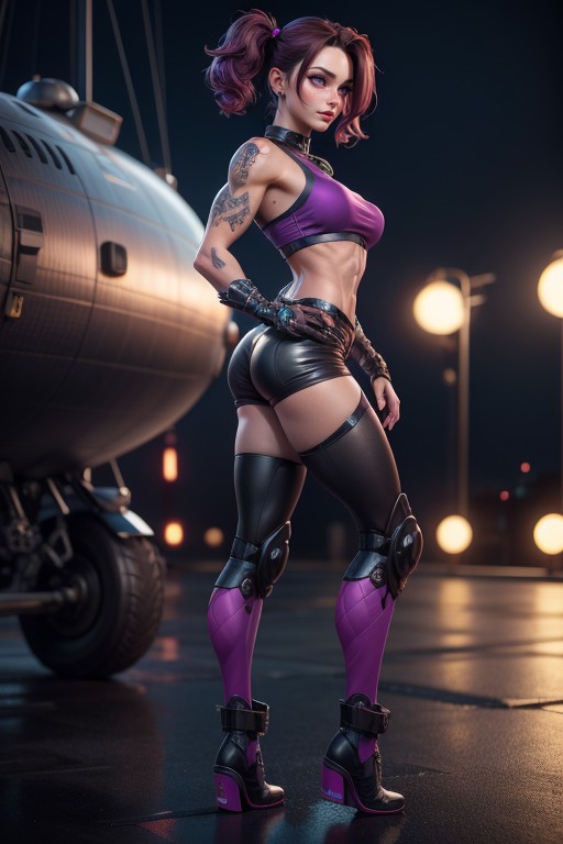 Makeup Eyes, Muscular Definition, Athletic Body AI Porn