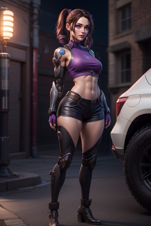 Cinematic Lighting, Cyborg, Freckles Porno IA