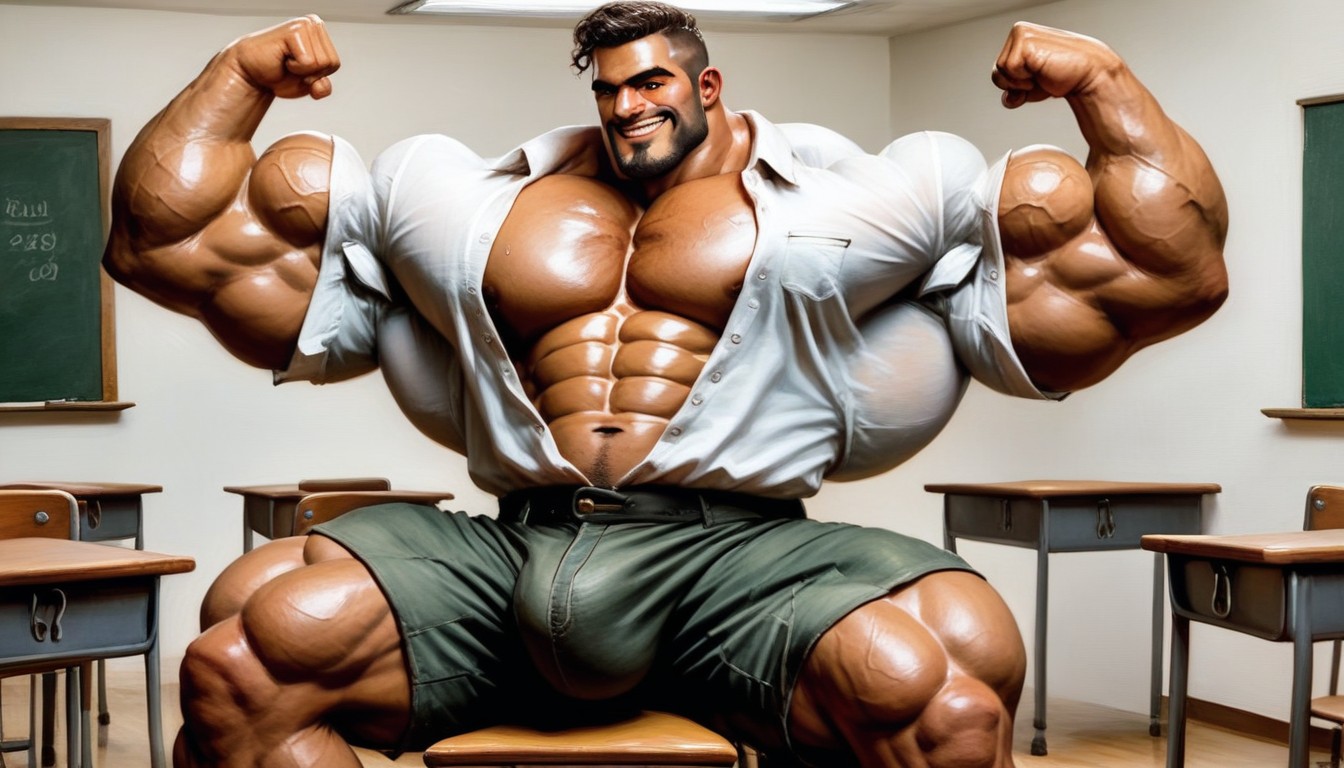 Hyper Muscle, Sleeved, Buzzcut Hair AI同性戀黃片