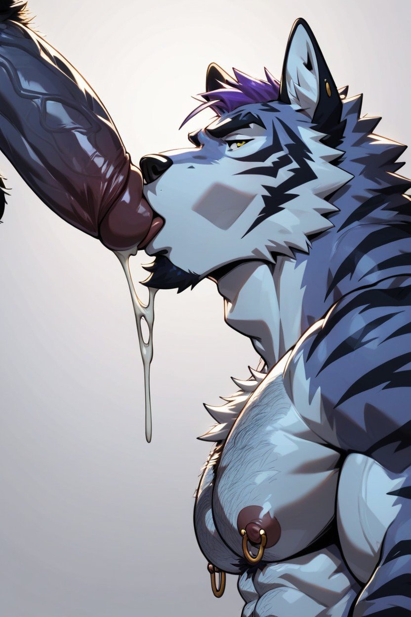 Tiger Massive Dick, Hairy, Hairy MuscleファーリーAIポルノ