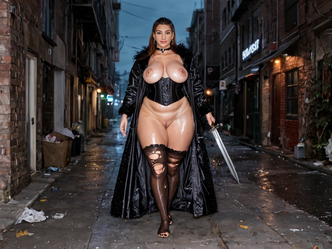 Cinematic, Raining, Corset AI Porn