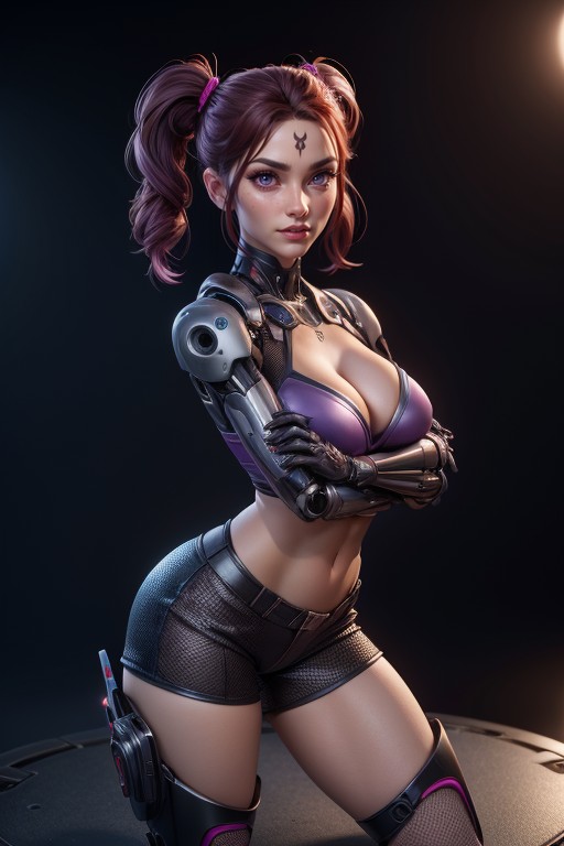 18+, Robot Armor, Pink Lipstick AI Porn