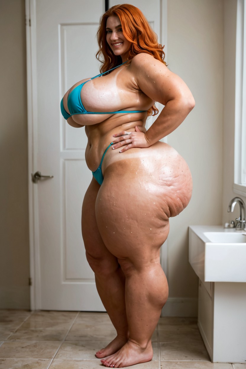 Side View, Bikini, 1 Person BBW AI Porn