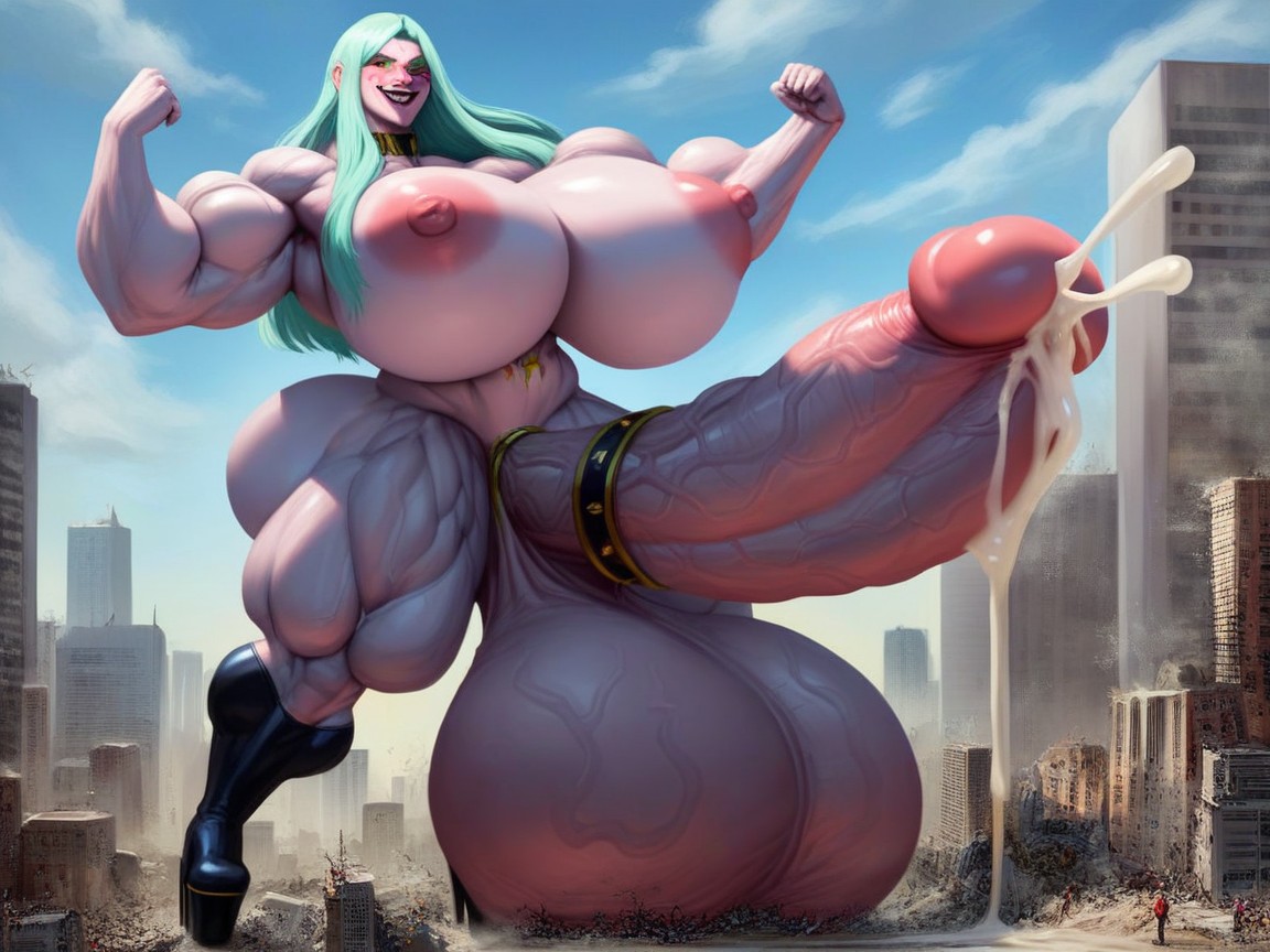 Thick Cock, Destruction, High Heel Boots Shemale AI Porn
