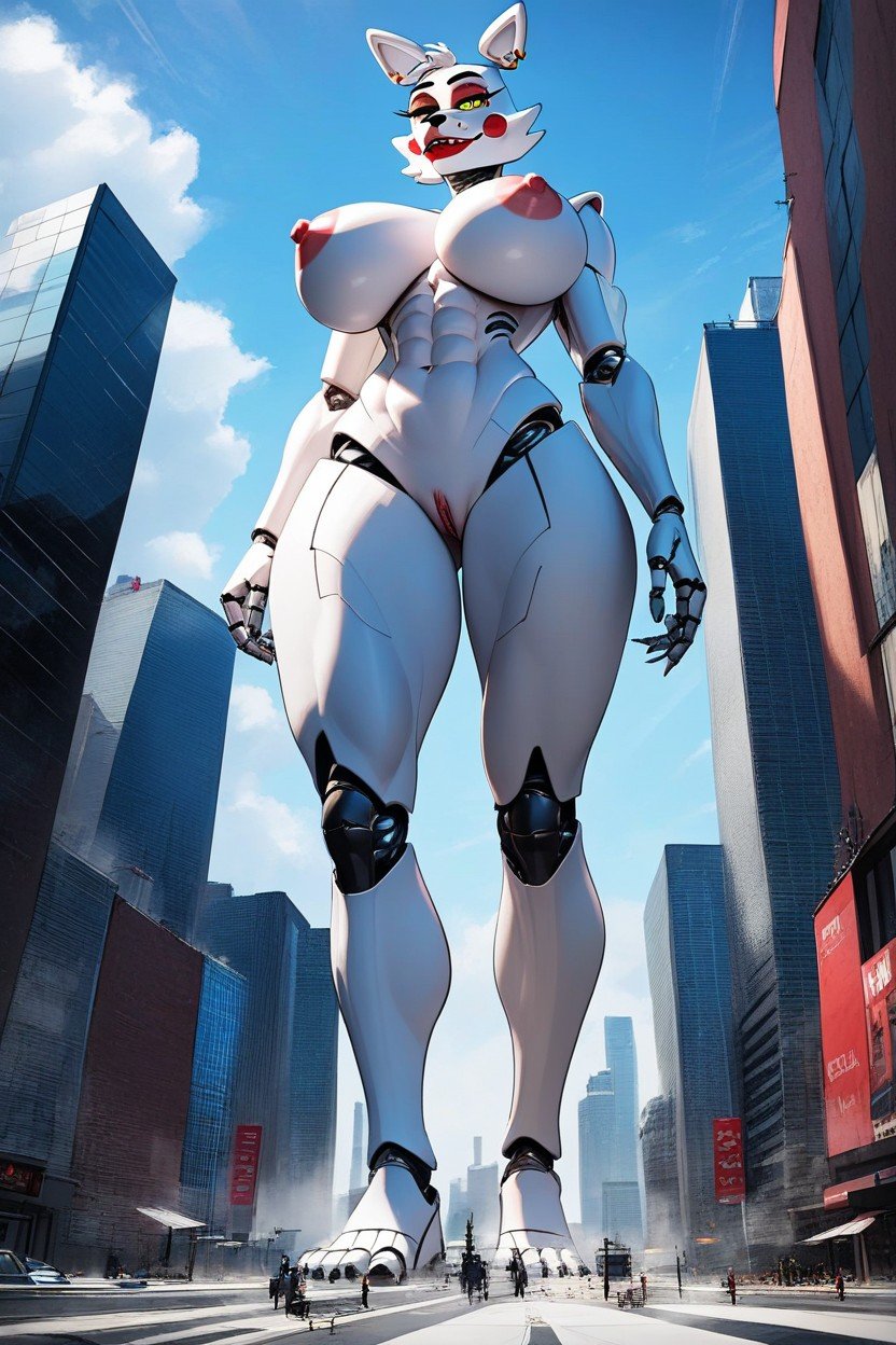 Robot, White Fur, 赤裸裸AI獸人黃片