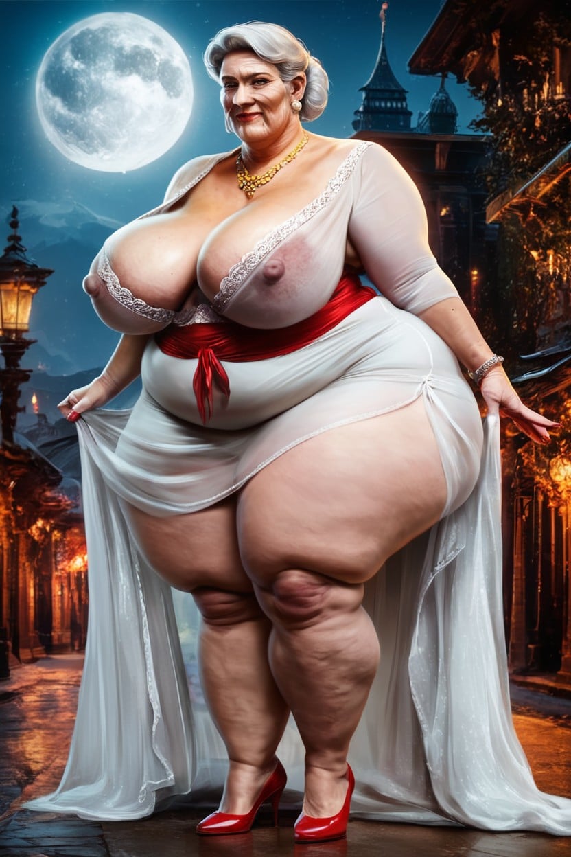 Curly, Elegant, Full Moon BBW AI Porn