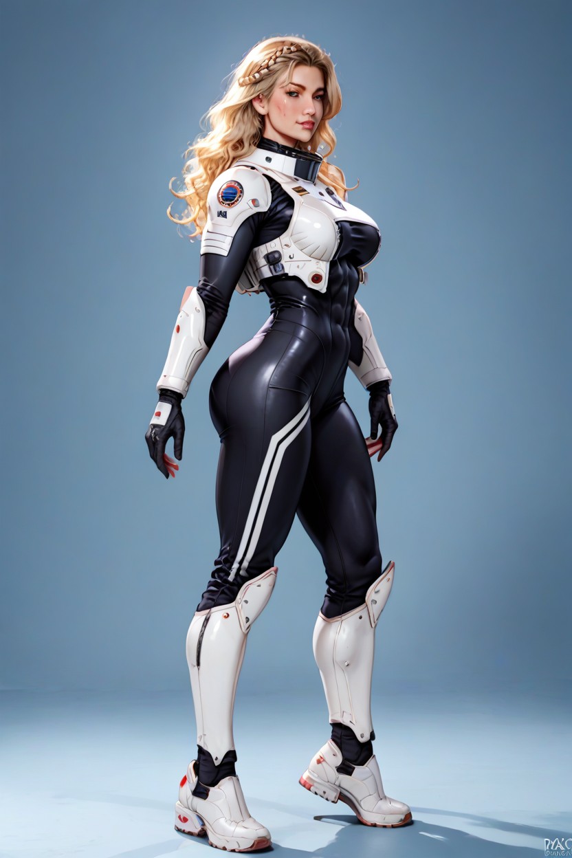 Armor, Wavy Hair, Light Blonde Hair AI Porn