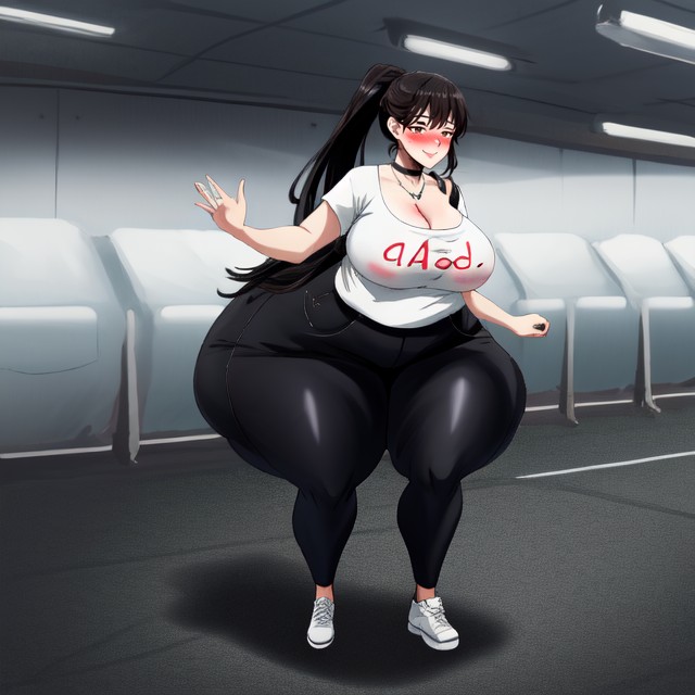 Very Wide Saddlehips, Sicilian American, Hair Bun AI Porn