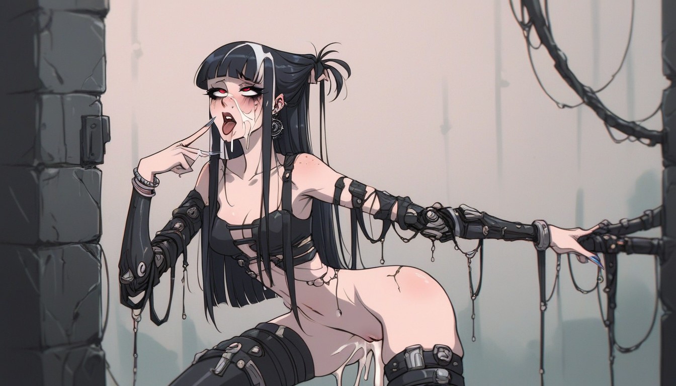 Long Hair, Silver Rings, Cleavage Hentai AI Porn