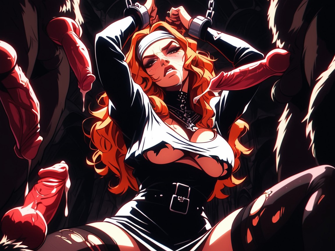 Slicked, Underboob, Dark Lighting AI Porn