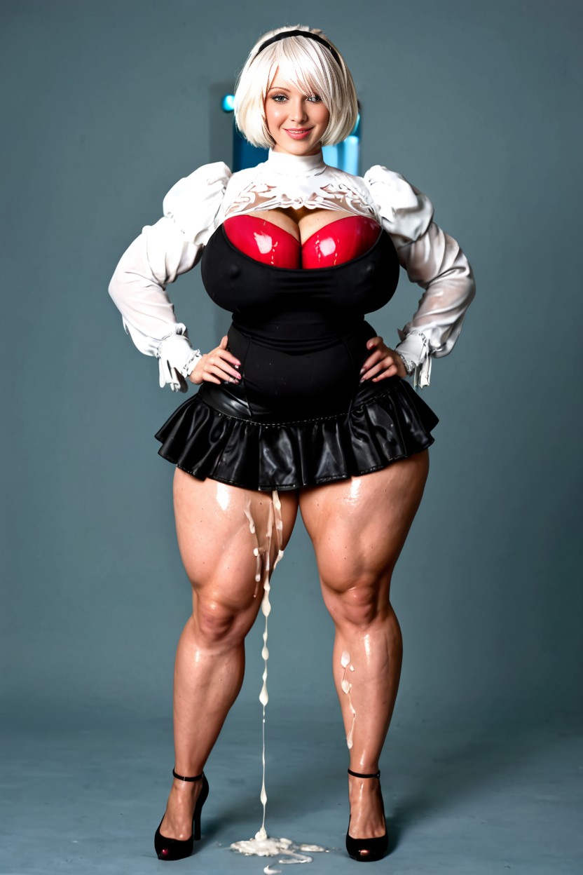 Long Eyelashes, Cum On Legs, Model AI Porn