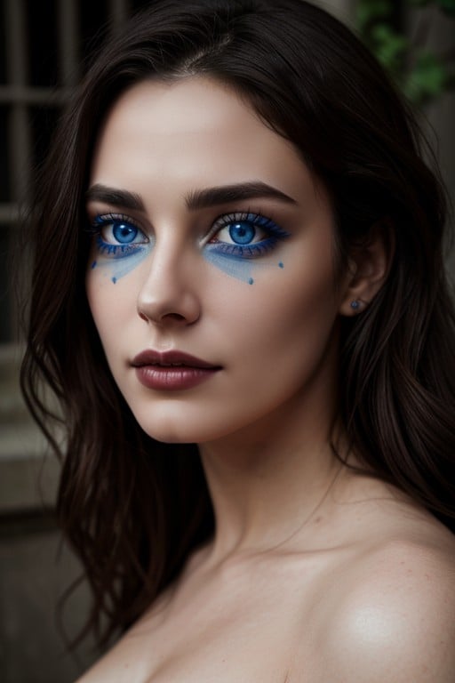 Beautiful Gothic Woman, 18+, Big Blue Expressive Eyes Furry AI Porn