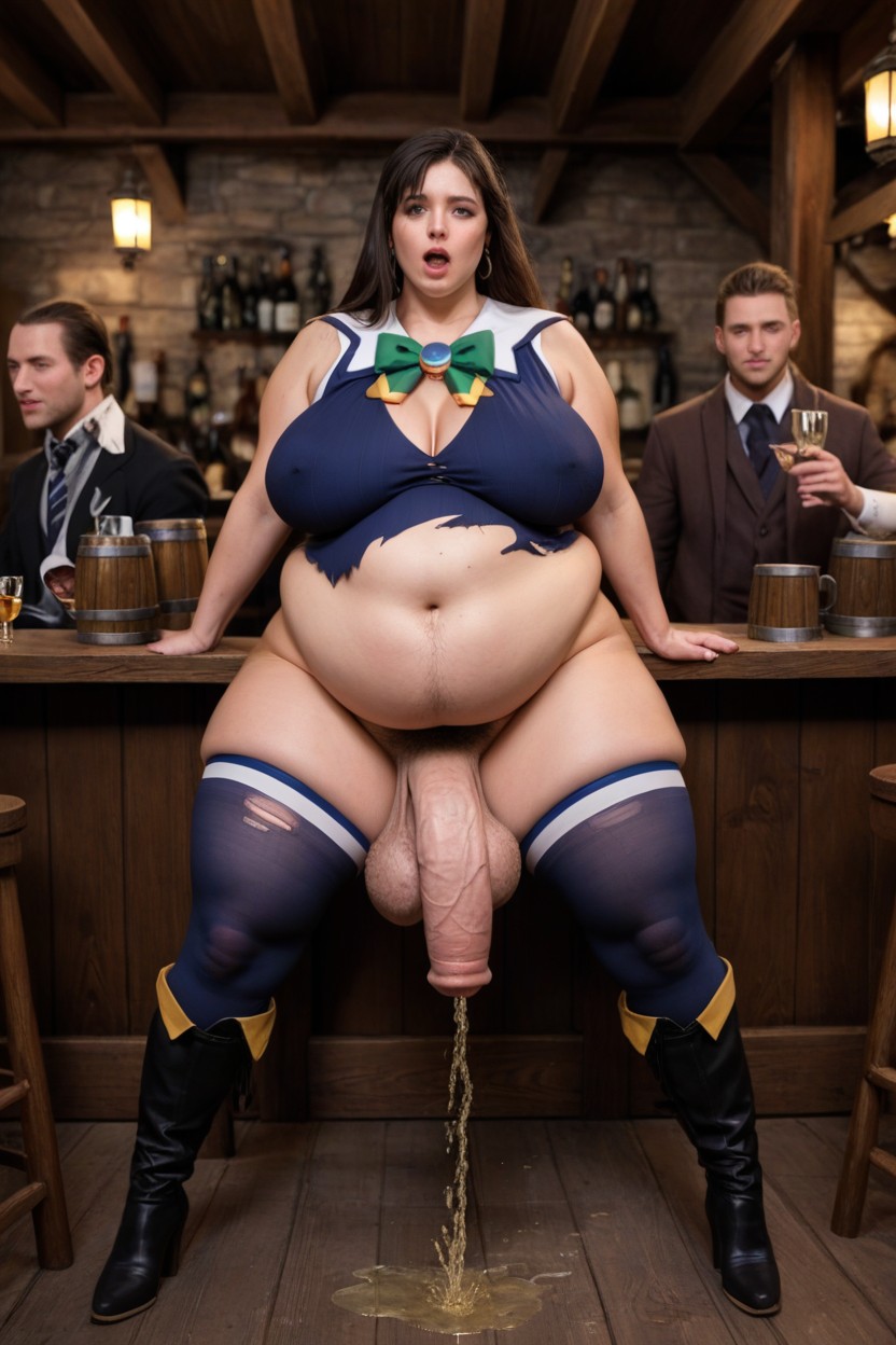 Thick Thighs, Hyper Balls, Stretchmarks On Belly Porno IA transsexuelle