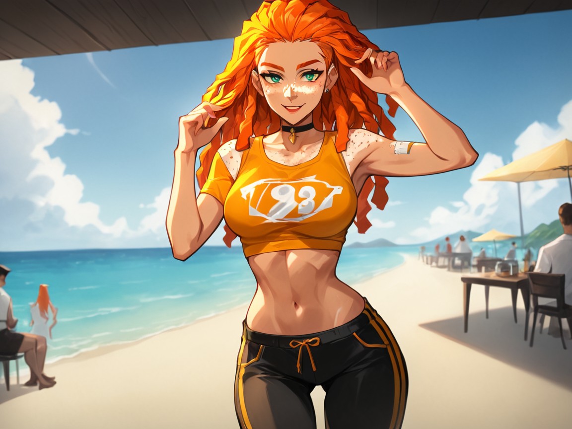 Hips Wider Than Chest, 18+, Freckles On Breasts ラティーナAIエロ