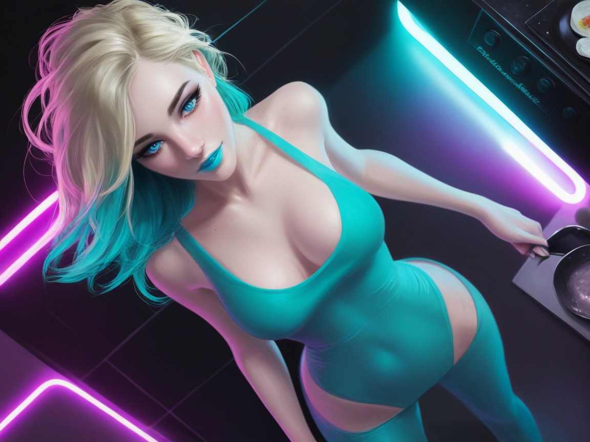 18+, Rounded Hips, Kitchen AI Porn