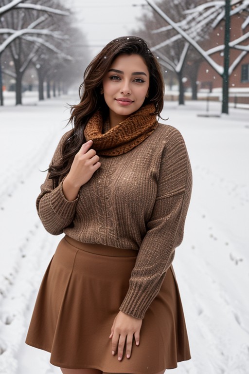 Snow, Small Breast, Sweater Furry AI Porn