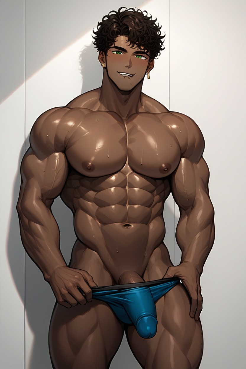 Smug Expression, Low Waist, Large Biceps AI Gay Porn
