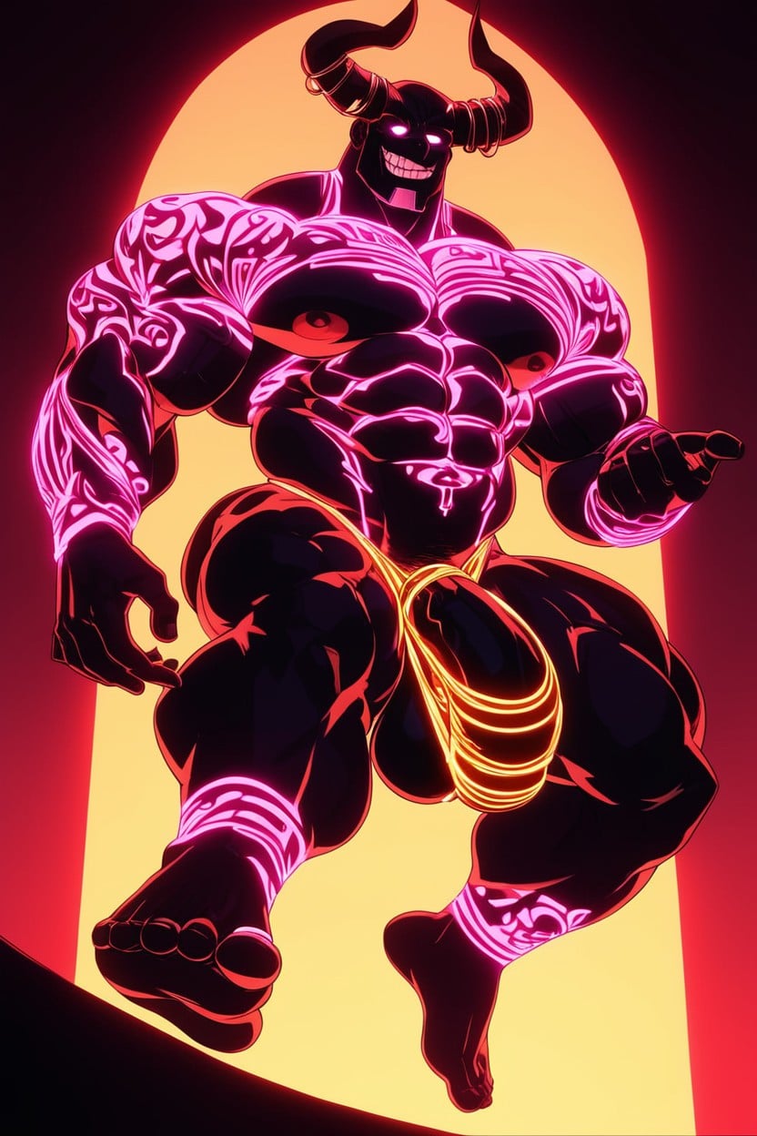 Thick Legs, Glowing Eyes, Gigantic Balls AI Gay Porn