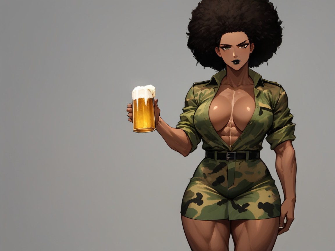 Serious Face, Thighs, Rounded Ass AI Porn
