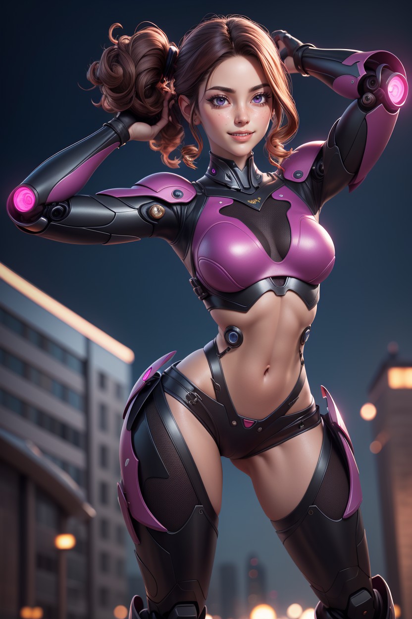 Tattoo, Fishnet Stockings, A Combat Cyborg Hentai AI Porn