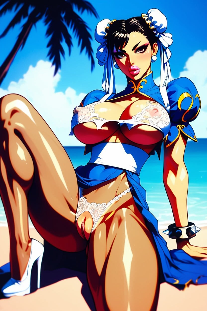 Extreme Wasp Waist, Boobs Out, Puffy Labia Hentai AI Porn