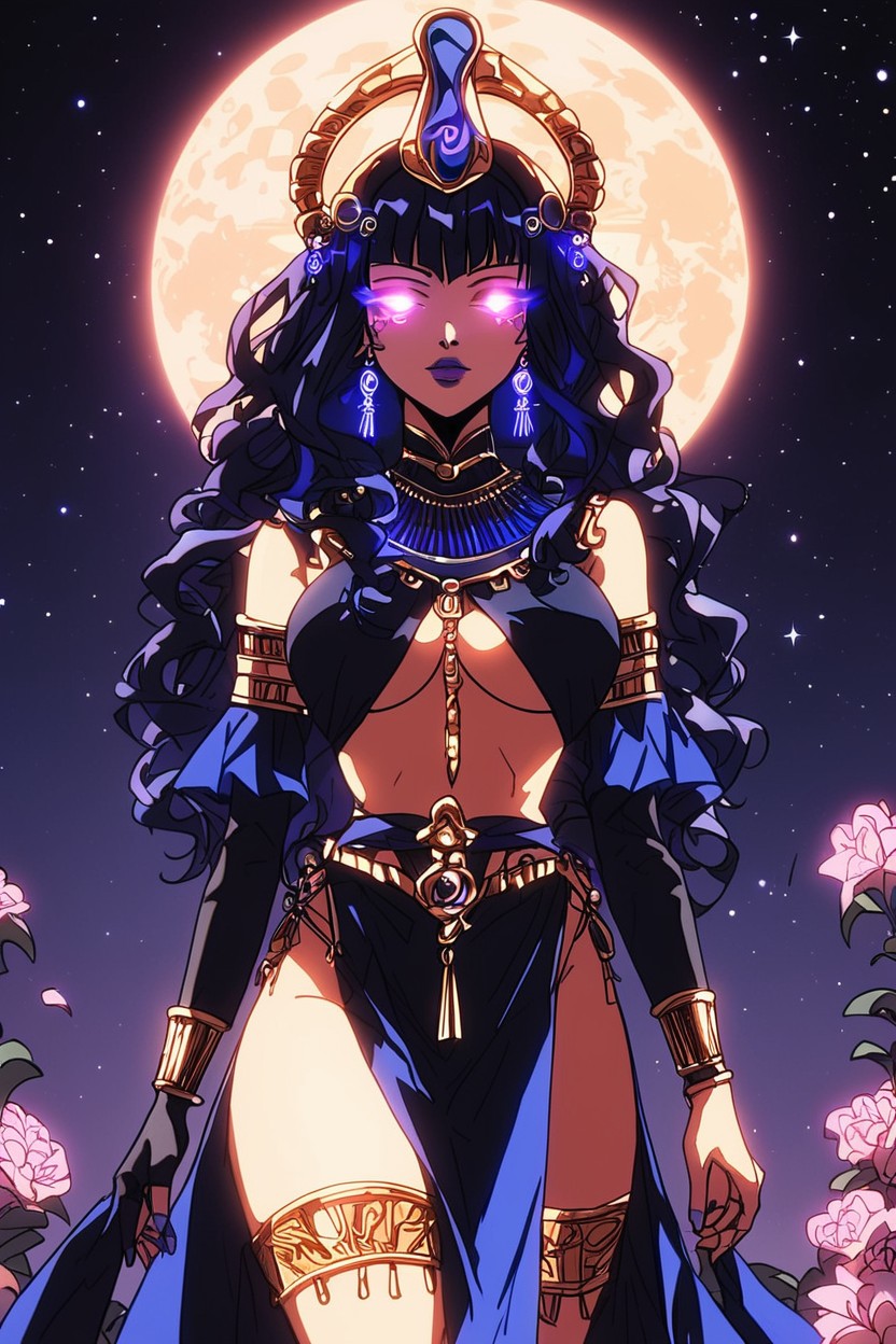 Black Dancer Cloth Around Shoulders, Gold Armor On Hips, Oasis Hentai AI Porn