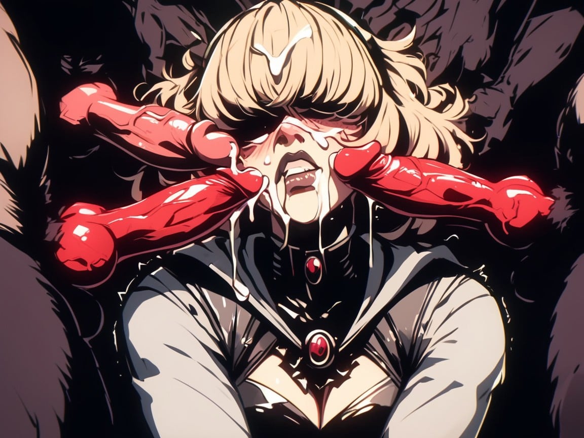 Front View, Red Penis, Dark Shadows AI Porn