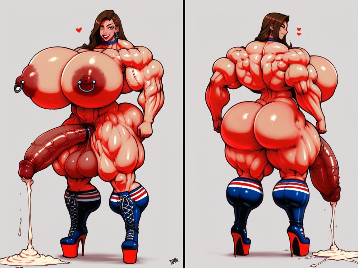 Huge Pecs, Excessive Cum, Massive Muscles AI Porn