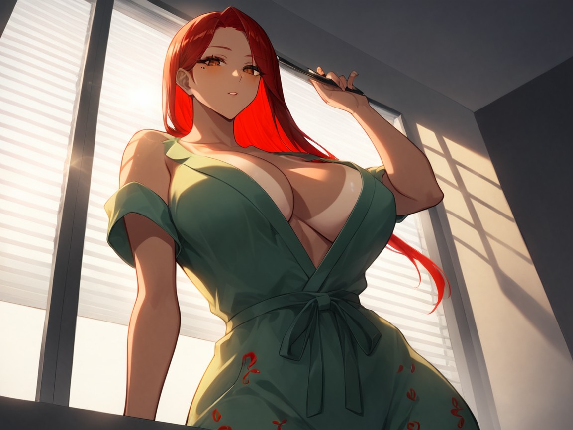 Long Shoulder Width, High Color Contrast, Pyjamas Latina AI Porn