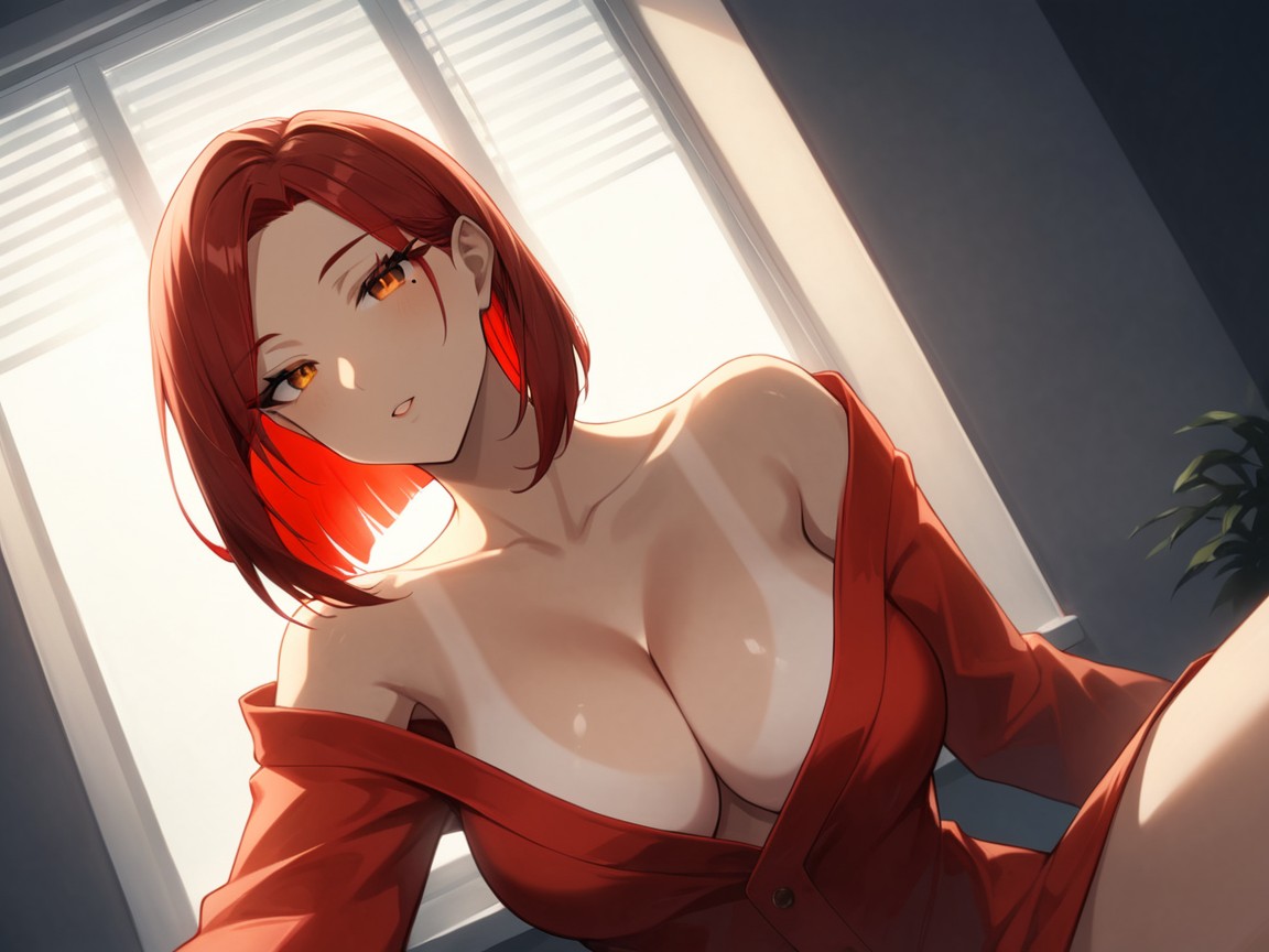 Lumière Volumétrique, Bedroom Background, One Woman Porno IA Latina