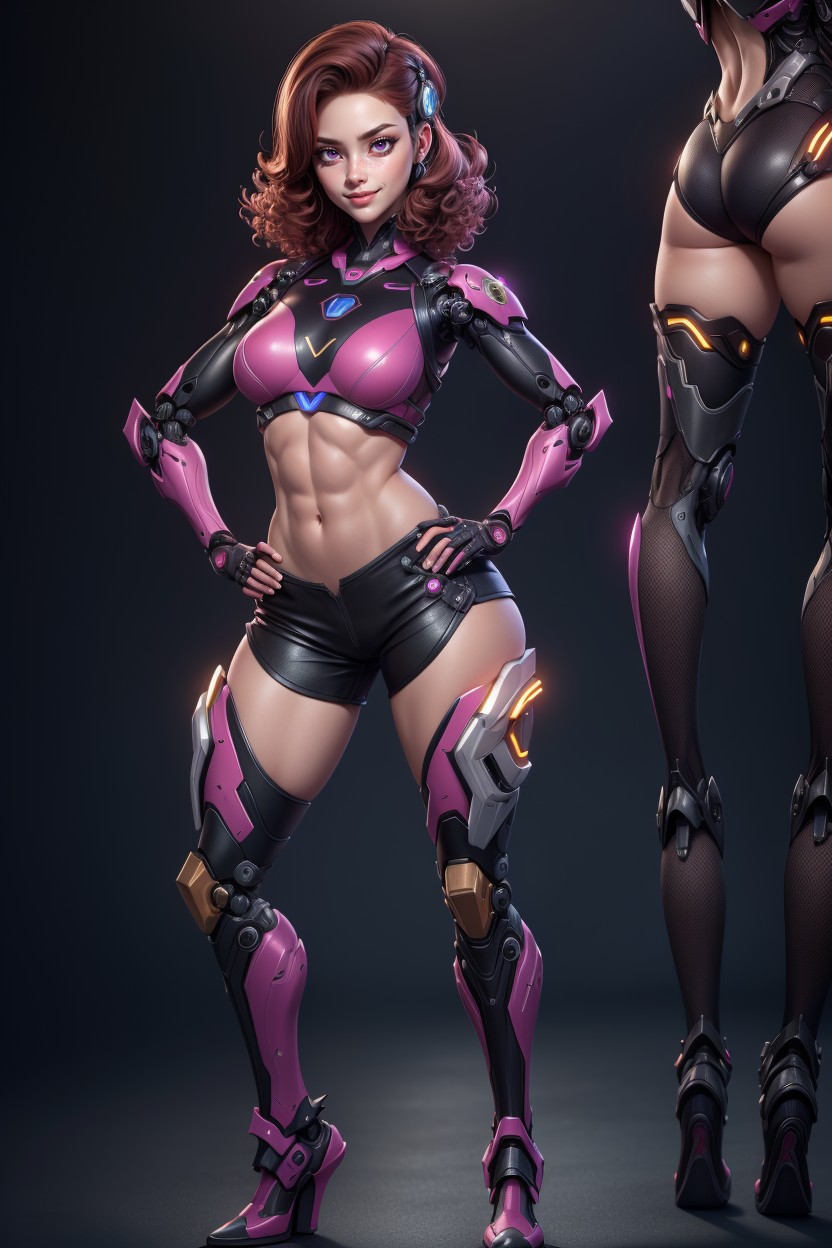 Rounded Breasts, Model Body Pose, Full Body Hentai AI Porn