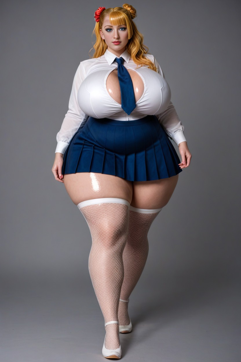 Albino Color Skin, Wide Hips, Walking Towards AI Porn