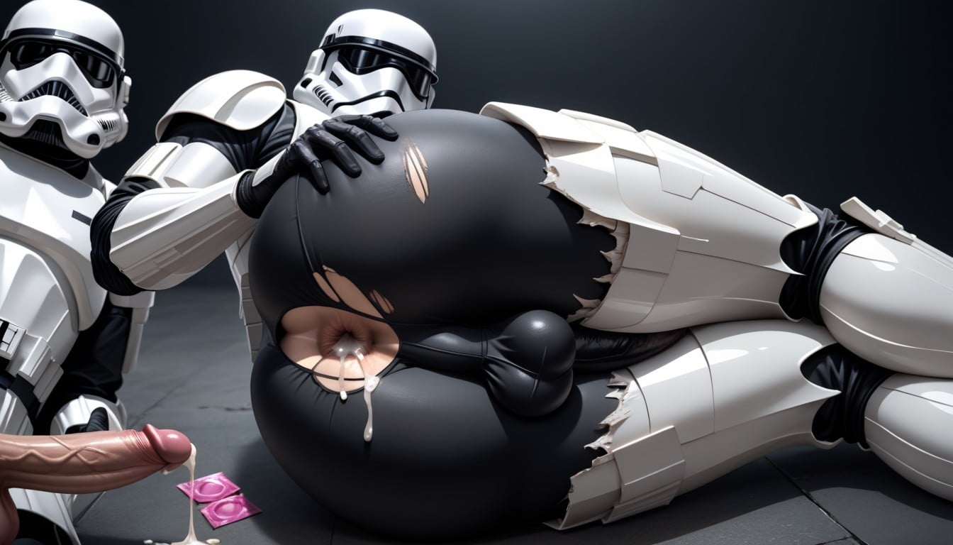 White Panties, Stormtrooper, Penis In Condom AI Gay Porn