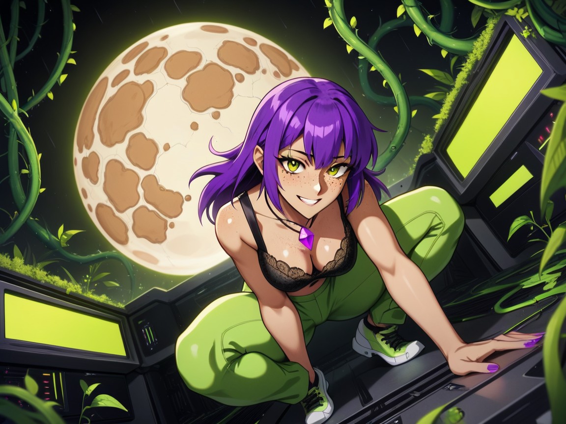 Soft Shadow, Round Full Ass, Vines In Background Hentai IA