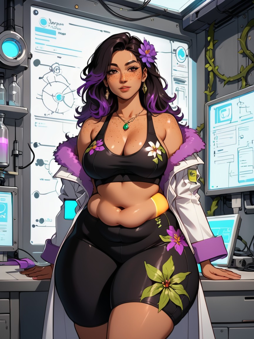 Rounded Shoulders, Wide Proportionate Waist, Extremely Large Ass AI Porn