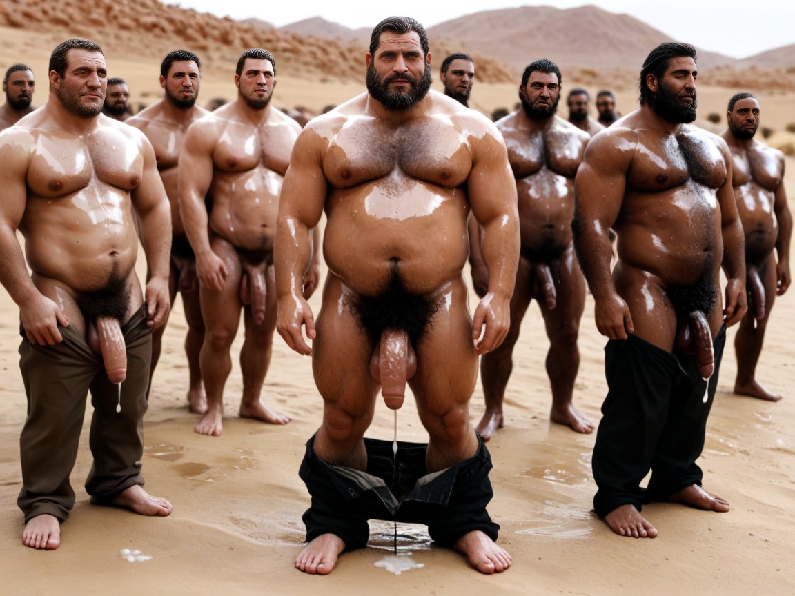 Black Hair, Cum Stained, Wet AI Gay Porn