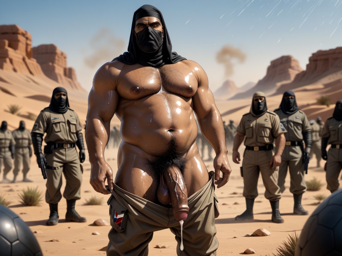 Pubic Hair, In The Desert, Hairy Chest AI Gay Porn