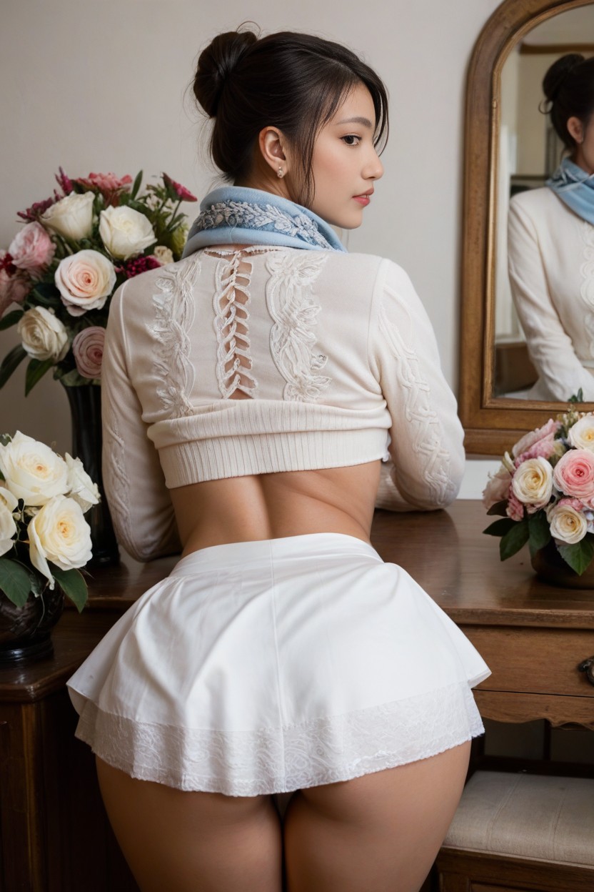 Rear View, Sweater, Skirt Furry AI Porn