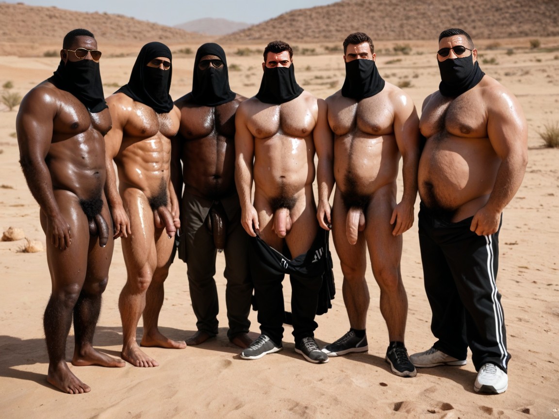 Flaccid Hairy Cocks Out Of Pants With Traces Of Dry Cum, Enojada, Harén Porno gay IA