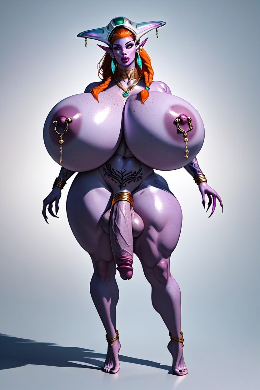 Hyper Gigantic Breasts, エイリアン, タトゥーニューハーフAIポルノ