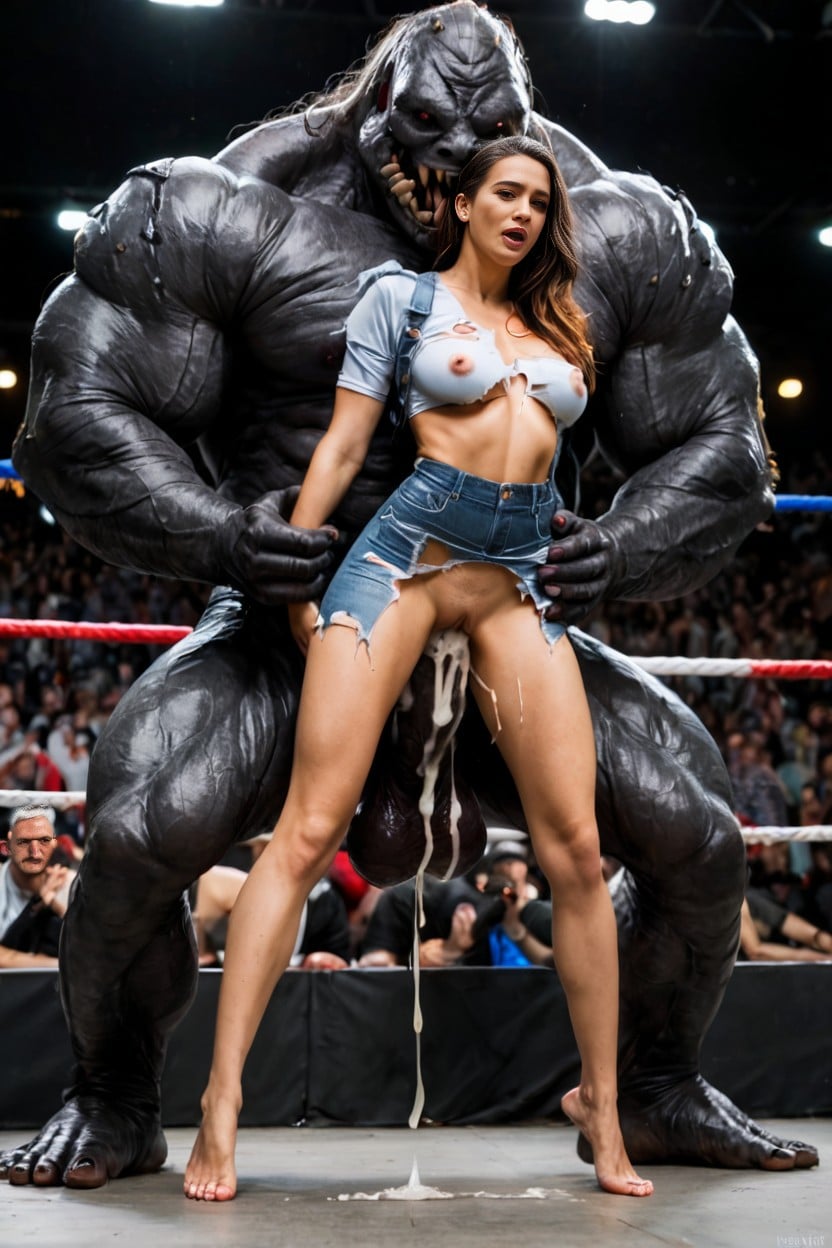 Massive Monster Porn, Bend Forward, Beautiful Face AI Porn